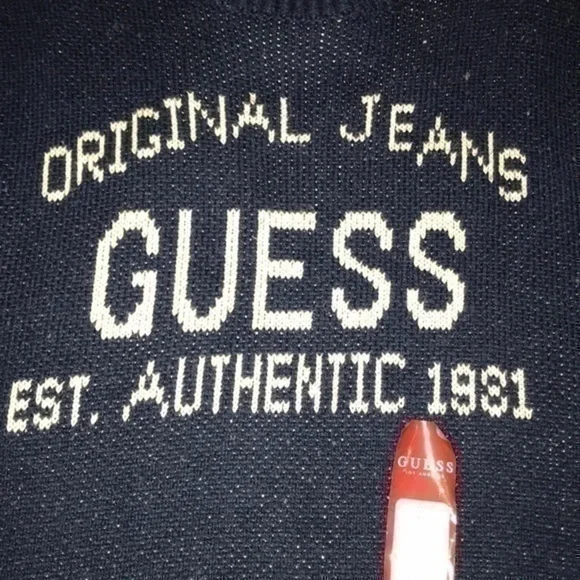 NWT Guess Jeans wool sweater in navy, small - Picture 4 of 6